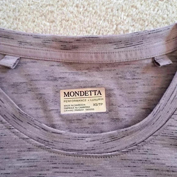 NWT Set of 2 Mondetta Active Tees XS Purple Solid Striped Performance T-shirt - Picture 8 of 9
